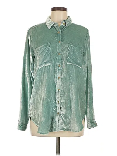 Pre-owned Pilcro Long Sleeve Button Down Shirt In Green