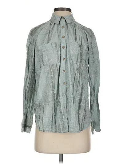 Pre-owned Pilcro Long Sleeve Button Down Shirt In Green