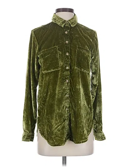 Pre-owned Pilcro Long Sleeve Button Down Shirt In Green