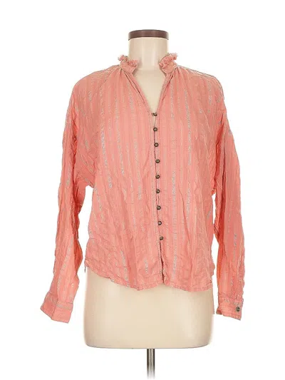 Pre-owned Pilcro Long Sleeve Button Down Shirt In Orange