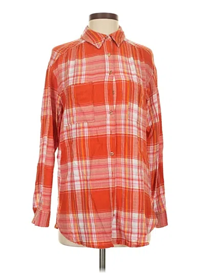 Pre-owned Pilcro Long Sleeve Button Down Shirt In Orange