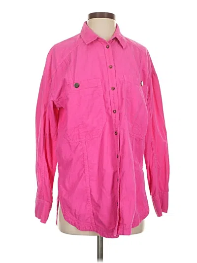 Pre-owned Pilcro Long Sleeve Button Down Shirt In Pink