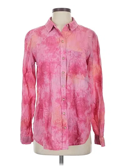 Pre-owned Pilcro Long Sleeve Button Down Shirt In Pink