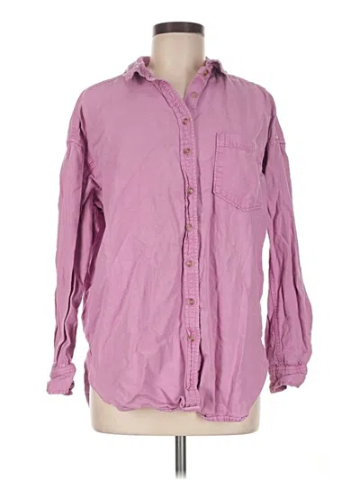 Pre-owned Pilcro Long Sleeve Button Down Shirt In Pink