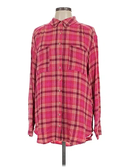 Pre-owned Pilcro Long Sleeve Button Down Shirt In Pink