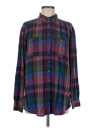 Pre-owned Pilcro Long Sleeve Button Down Shirt In Purple