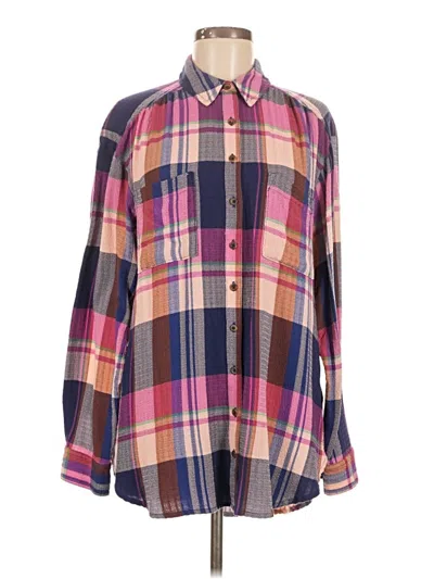 Pre-owned Pilcro Long Sleeve Button Down Shirt In Purple