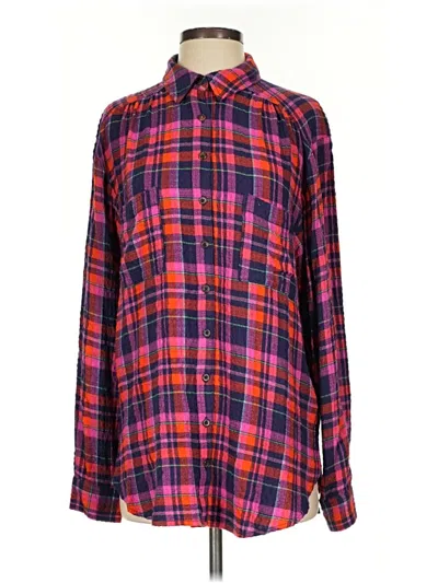 Pre-owned Pilcro Long Sleeve Button Down Shirt In Purple