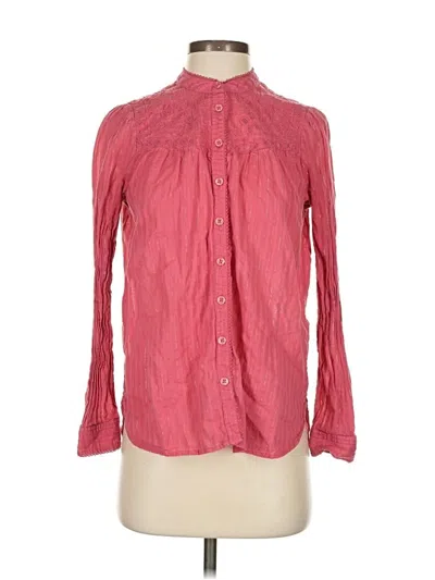Pre-owned Pilcro Long Sleeve Button Down Shirt In Red