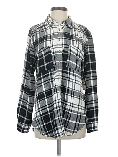 Pre-owned Pilcro Long Sleeve Button Down Shirt In Silver
