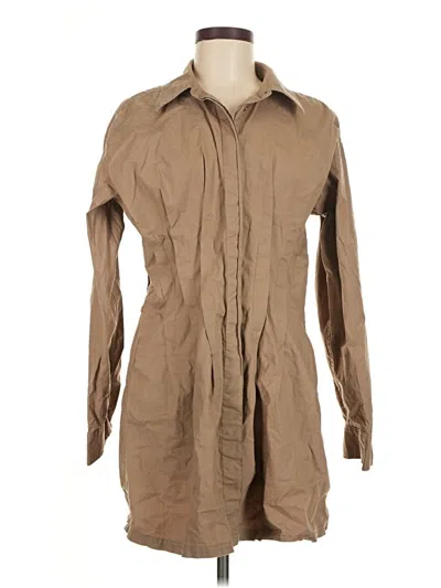 Pre-owned Pilcro Long Sleeve Button Down Shirt In Tan