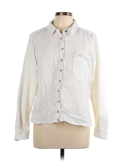 Pre-owned Pilcro Long Sleeve Button Down Shirt In White