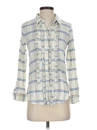 Pre-owned Pilcro Long Sleeve Button Down Shirt In White