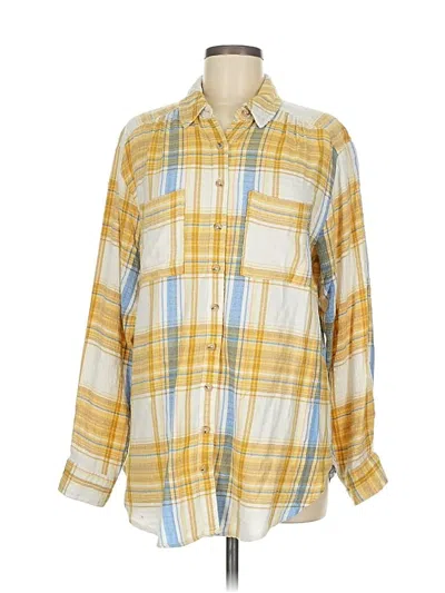 Pre-owned Pilcro Long Sleeve Button Down Shirt In Yellow