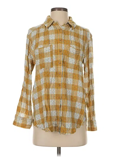 Pre-owned Pilcro Long Sleeve Button Down Shirt In Yellow