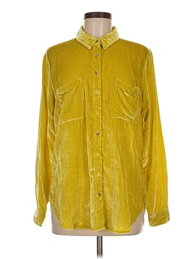 Pilcro Long Sleeve Button Down Shirt In Yellow
