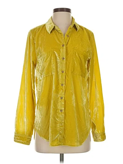 Pre-owned Pilcro Long Sleeve Button Down Shirt In Yellow