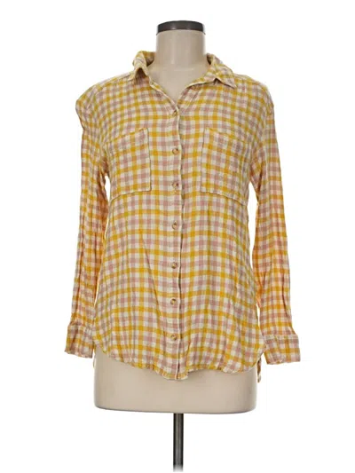 Pre-owned Pilcro Long Sleeve Button Down Shirt In Yellow