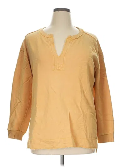 Pre-owned Pilcro Long Sleeve Henley Shirt In Gold