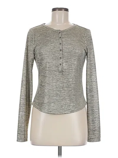 Pre-owned Pilcro Long Sleeve Henley Shirt In Gray