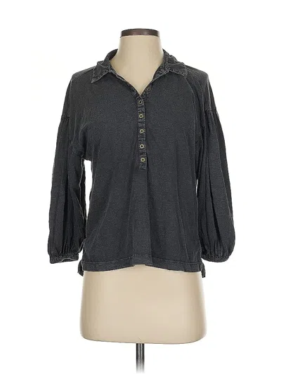 Pre-owned Pilcro Long Sleeve Polo Shirt In Gray