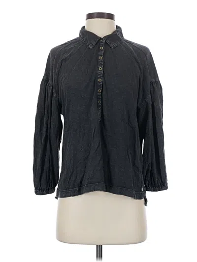 Pre-owned Pilcro Long Sleeve Polo Shirt In Gray