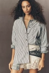 Pilcro Long-sleeve Reworked Buttondown Top In Multi