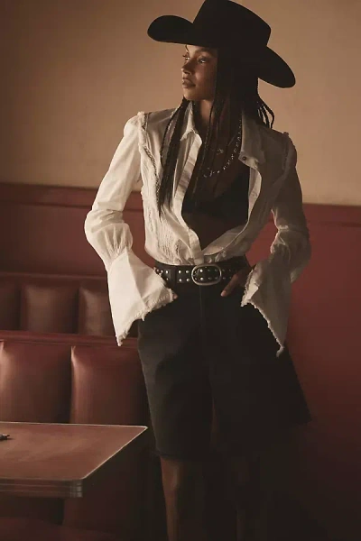 Pilcro Long-sleeve Seamed Slim Buttondown Shirt In White