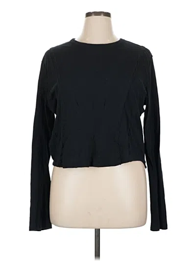Pre-owned Pilcro Long Sleeve Top Black Crew Neck Tops