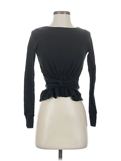 Pre-owned Pilcro Long Sleeve Top Black Sweetheart Neckline Tops