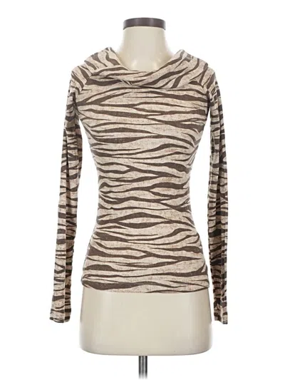 Pre-owned Pilcro Long Sleeve Top Brown Cowl Neck Tops