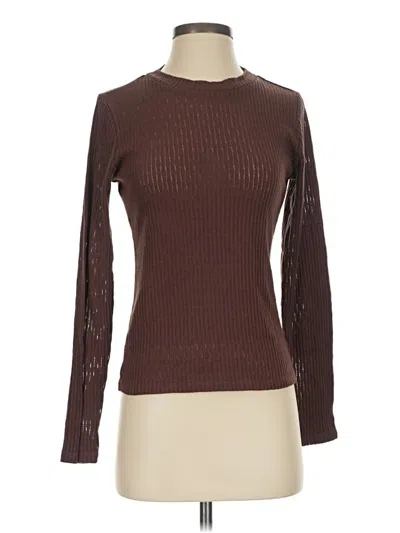 Pre-owned Pilcro Long Sleeve Top Brown Turtleneck Tops