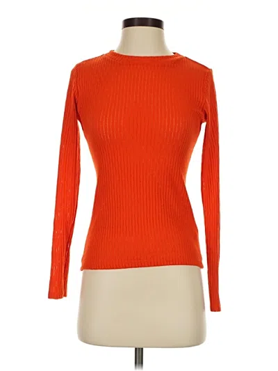 Pre-owned Pilcro Long Sleeve Top Orange Turtleneck Tops