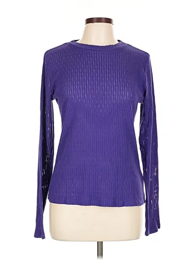 Pre-owned Pilcro Long Sleeve Top Purple Boatneck Tops