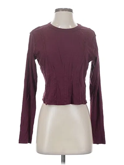 Pre-owned Pilcro Long Sleeve T-shirt In Burgundy