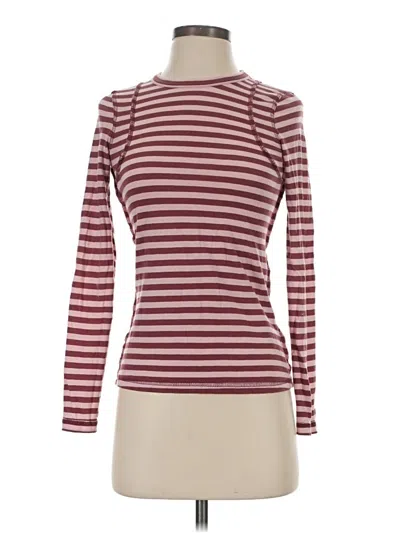 Pre-owned Pilcro Long Sleeve T-shirt In Burgundy