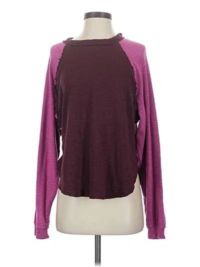 Pilcro Long Sleeve T-shirt In Burgundy