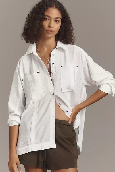 Pilcro Long-sleeve Utility Buttondown Shirt In White