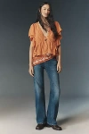 Pilcro Low-rise Flared Jeans In Blue
