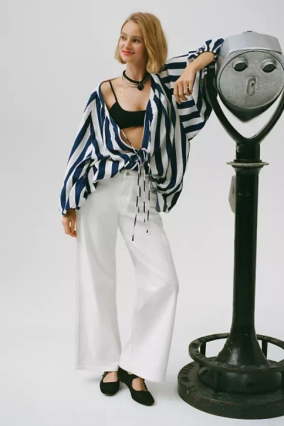 Pilcro Low-rise Wide-leg Jeans In White