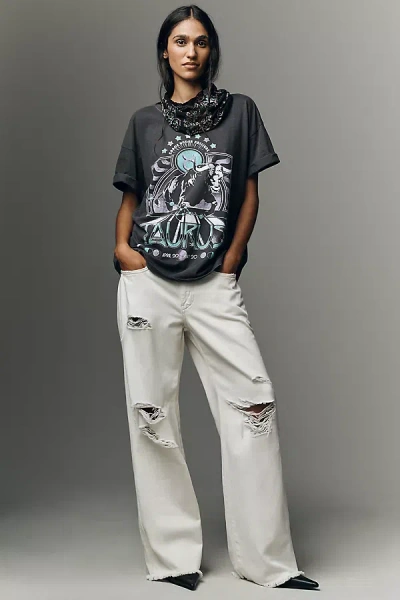 Pilcro Low Slung Distressed Slim Slouch Jeans In White