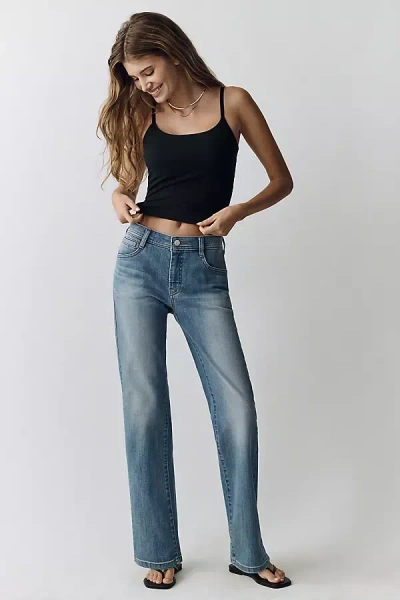 Pilcro Low-rise Relaxed Straight Jeans In Blue