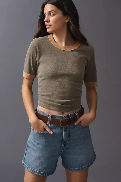 Pilcro Low-slung Denim Shorts In Blue