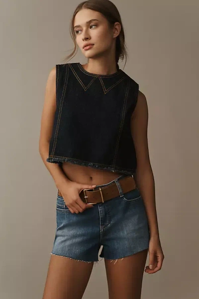 Pilcro Mid-rise Micro Denim Shorts In Blue
