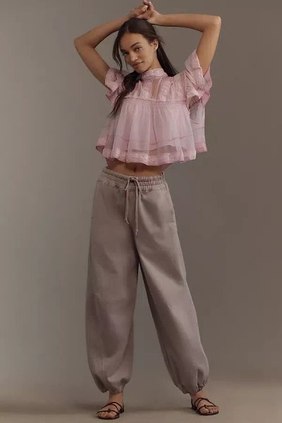 Pilcro Mid-rise Parachute Pants In Grey