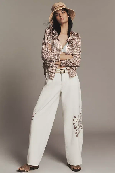 Pilcro Mid-rise Relaxed Tapered Jeans In White