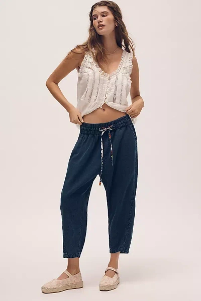 Pilcro Mid-rise Cotton Harem Jeans In Blue