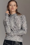 Pilcro Mock-neck Cashmere Sweater In Gray