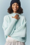 Pilcro Mock-neck Chunky Jumper In Blue