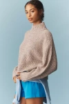 Pilcro Mock-neck Chunky Jumper In Neutral